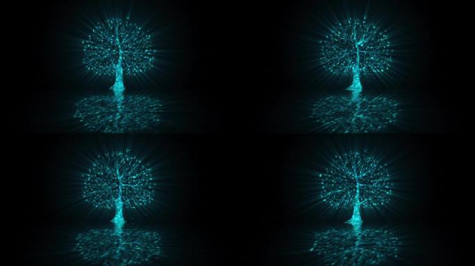 科技科幻唯美大气抽象粒子树