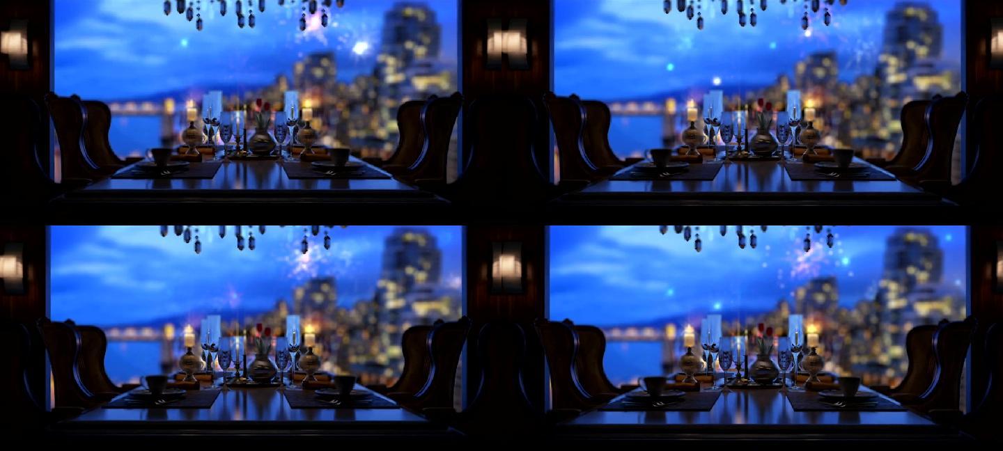 烛光晚餐餐厅宴会厅三维动画