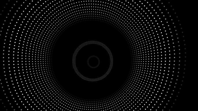 白色圆点圆环隧道扩散粒子循环