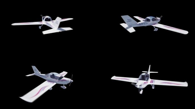 C4D螺旋桨飞机写实模型（贴图可修改）