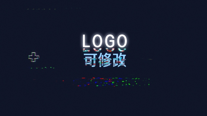 信号干扰失真logo片头模板