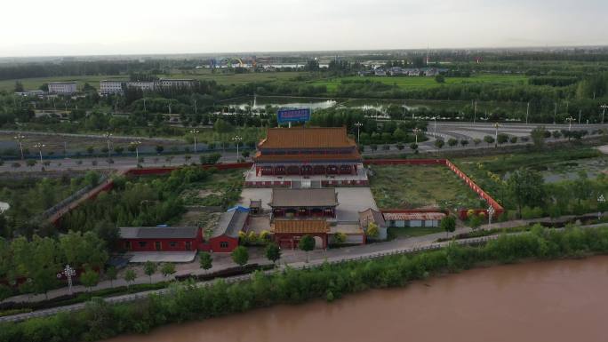 4K-原素材-吴忠市南海观音寺航拍