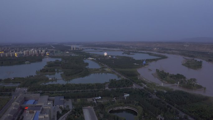4K-原素材-中卫黄河外滩航拍