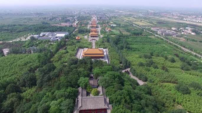 中国古建筑周至楼观台航拍