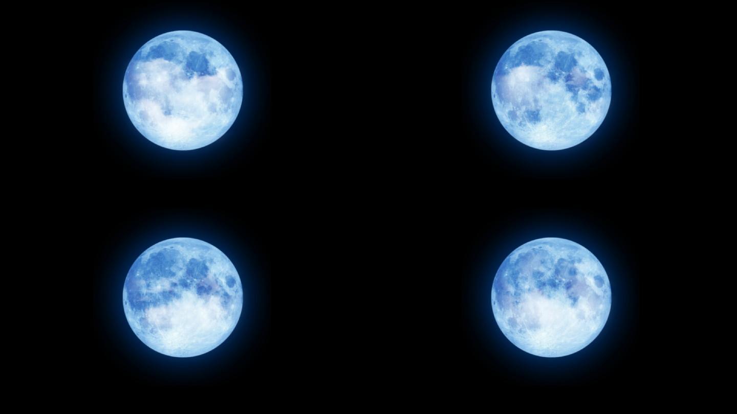 蓝色月亮前景视频素材