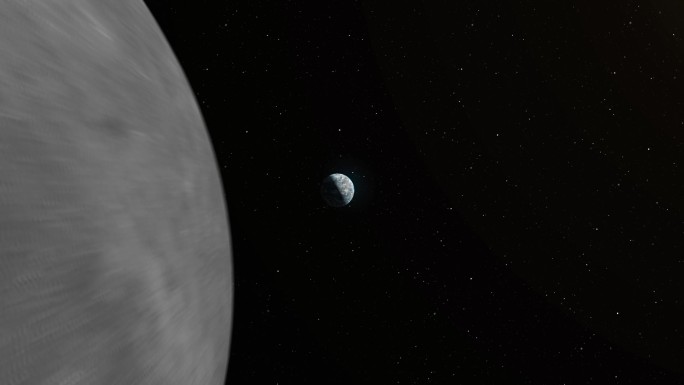 地球到月球背面陨石飞向地球