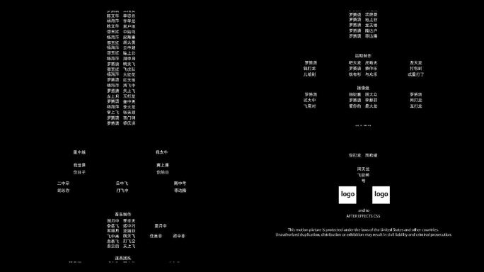 宣传片微电影实用的电影片尾字幕