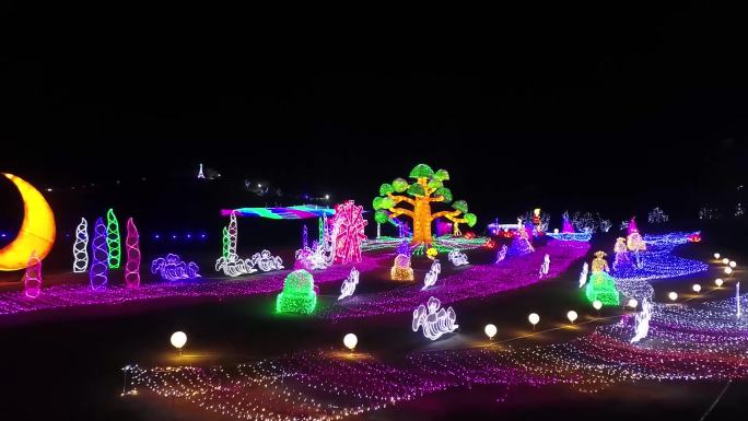 传统节日大型花灯展航拍