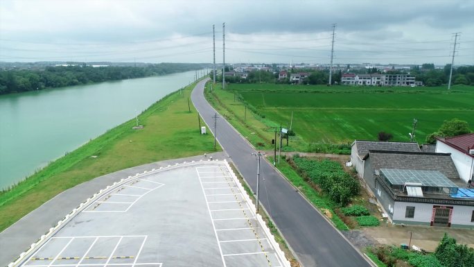 古运河乡村城市农田灌溉沿湖居民住宅