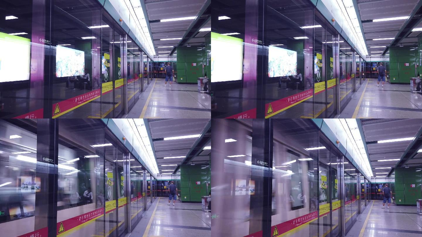 4K实拍暑假广州地铁进站，干净整洁的现代