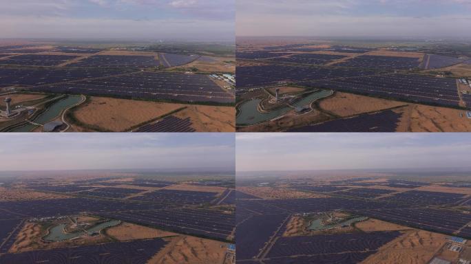 4K-原素材-腾格里沙漠太阳能发电