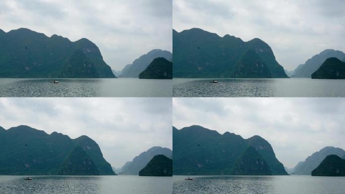 湖水库江湖划船祖国山水大好河山