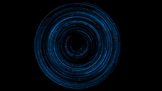 蓝色粒子线条旋转视频素材（带透明通道）