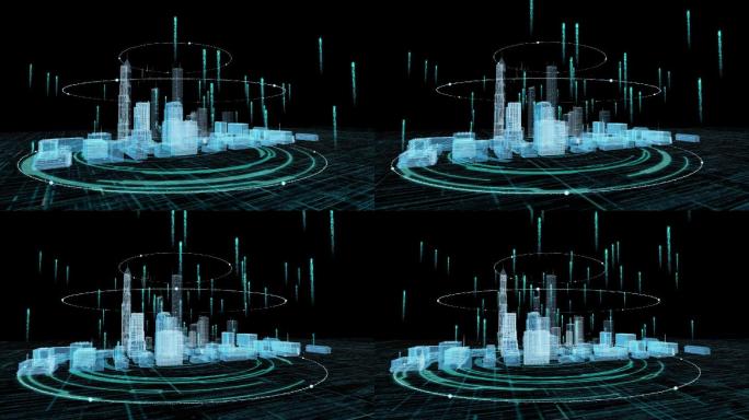 全息数字建筑动画粒子分层文件