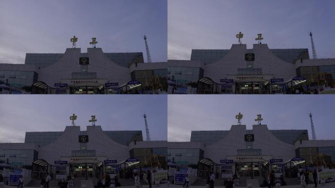 4K-原素材-中卫火车站航拍