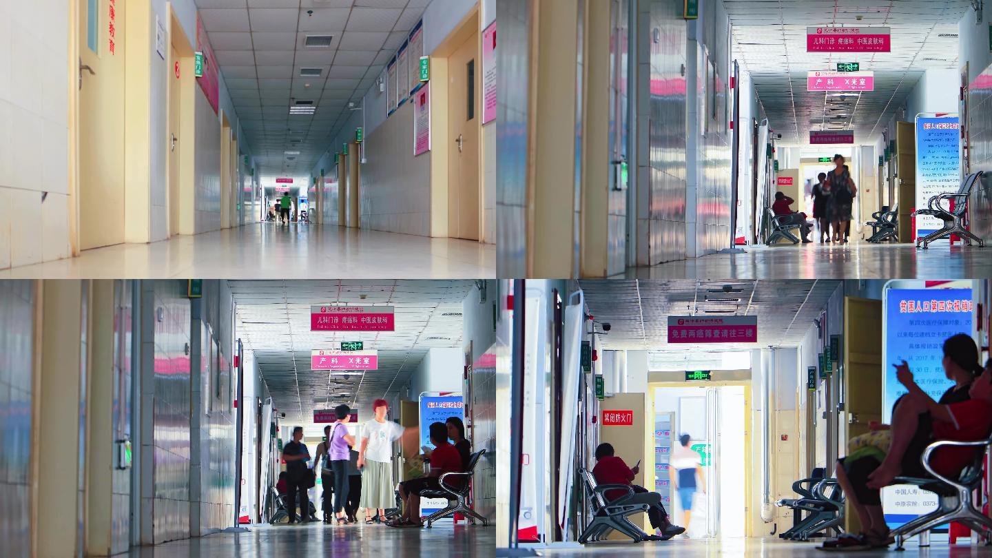 4K-医院走廊行人延时摄影
