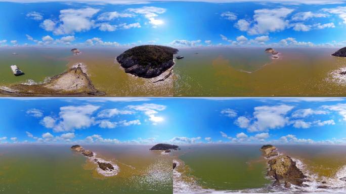 海洋岛屿VR视频航拍东海小岛风光全景视