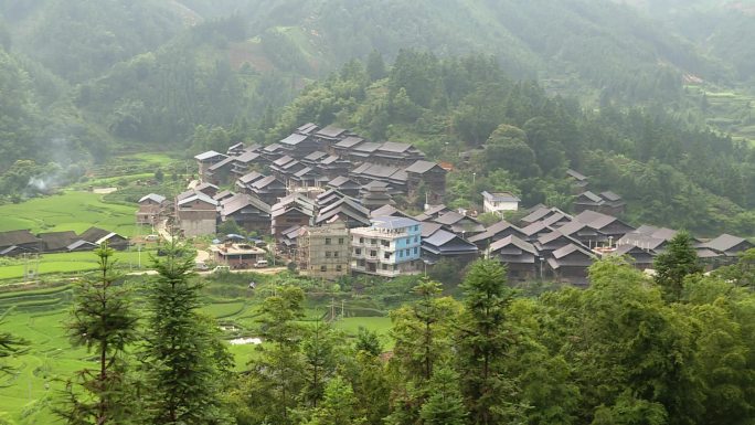 广西柳州三江高露村侗寨