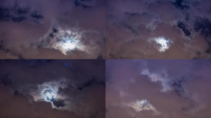 半个月亮爬上来，彩云追月4K延时