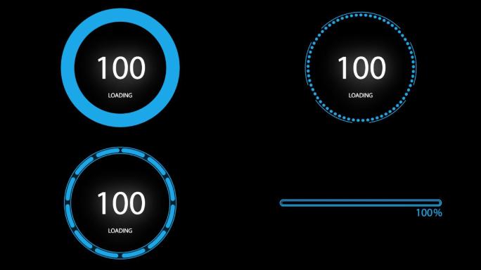圆形线条加载进度条科技元素
