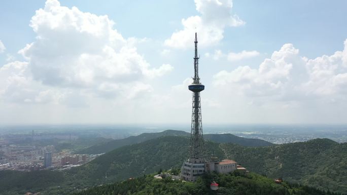 航拍淮北相山上的电视塔