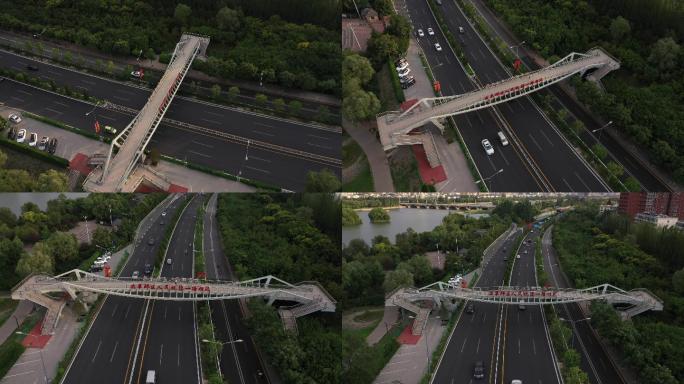 4K-原素材-太原滨河西路过街天桥