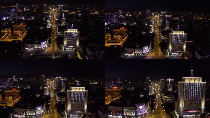 4K-log原素材-太原繁华都市夜景航拍