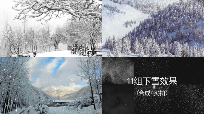 11组逼真下雪特效视频，可叠加