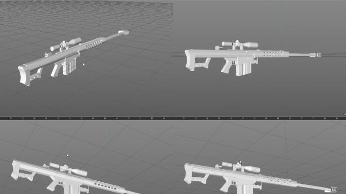 巴雷特M82A1狙击步枪白模