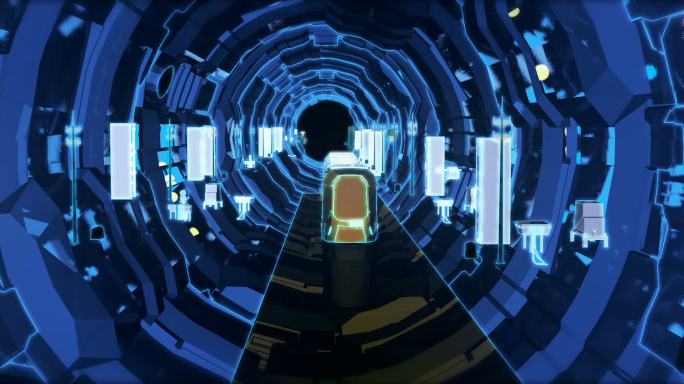 科幻高科技高铁隧道
