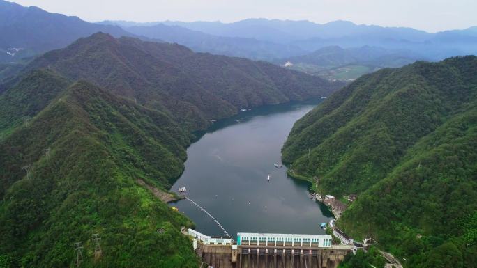 4K航拍湖南湘中安化县柘溪水库04