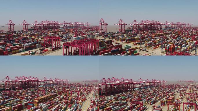 4K原素材-航拍上海交通地标—洋山深水港