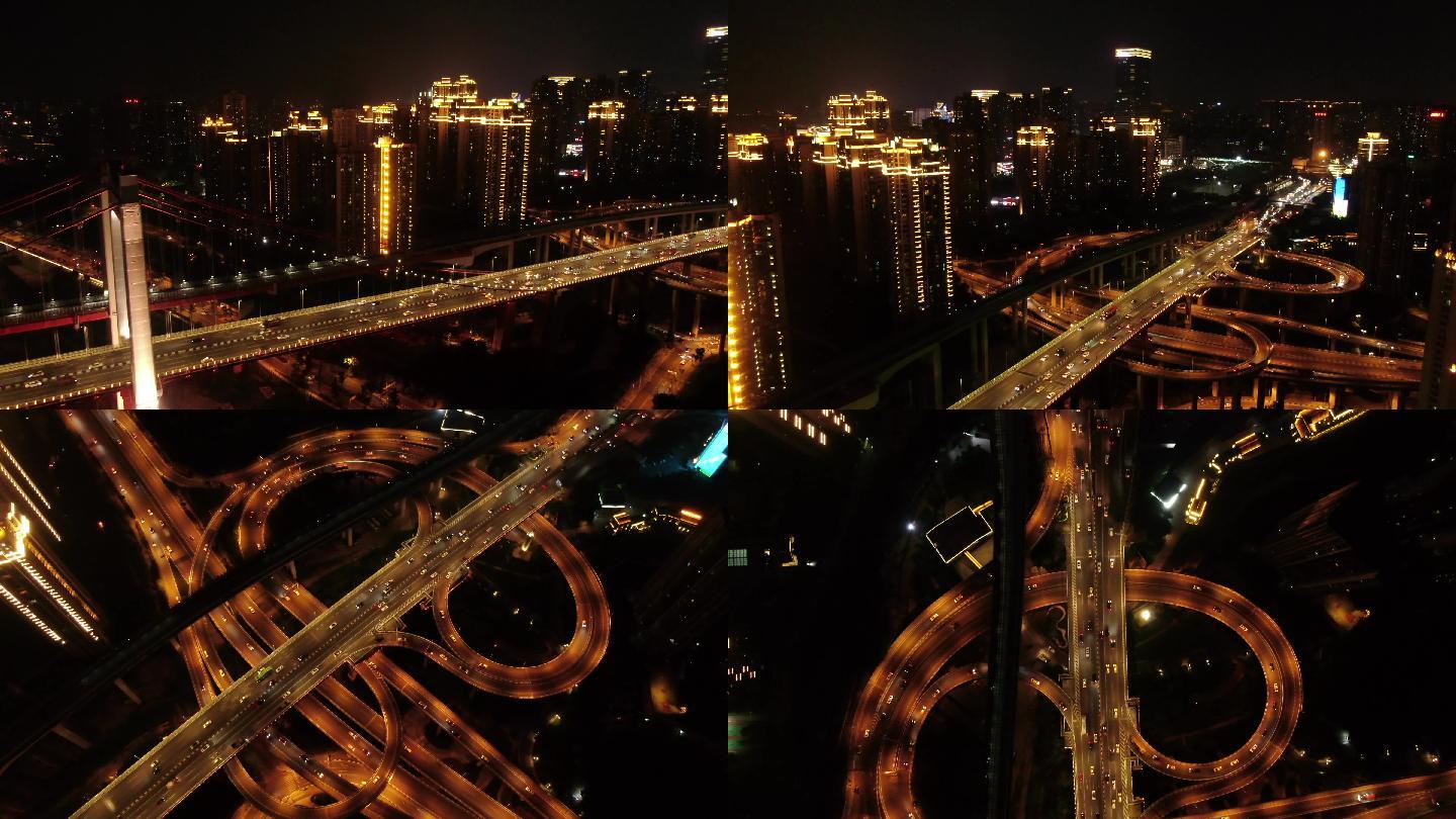 航拍重庆大桥立交高架桥宣传片头
