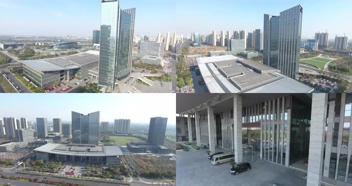 大气航拍盛泽政府大楼