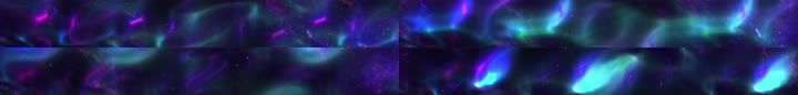 七彩的极光星空
