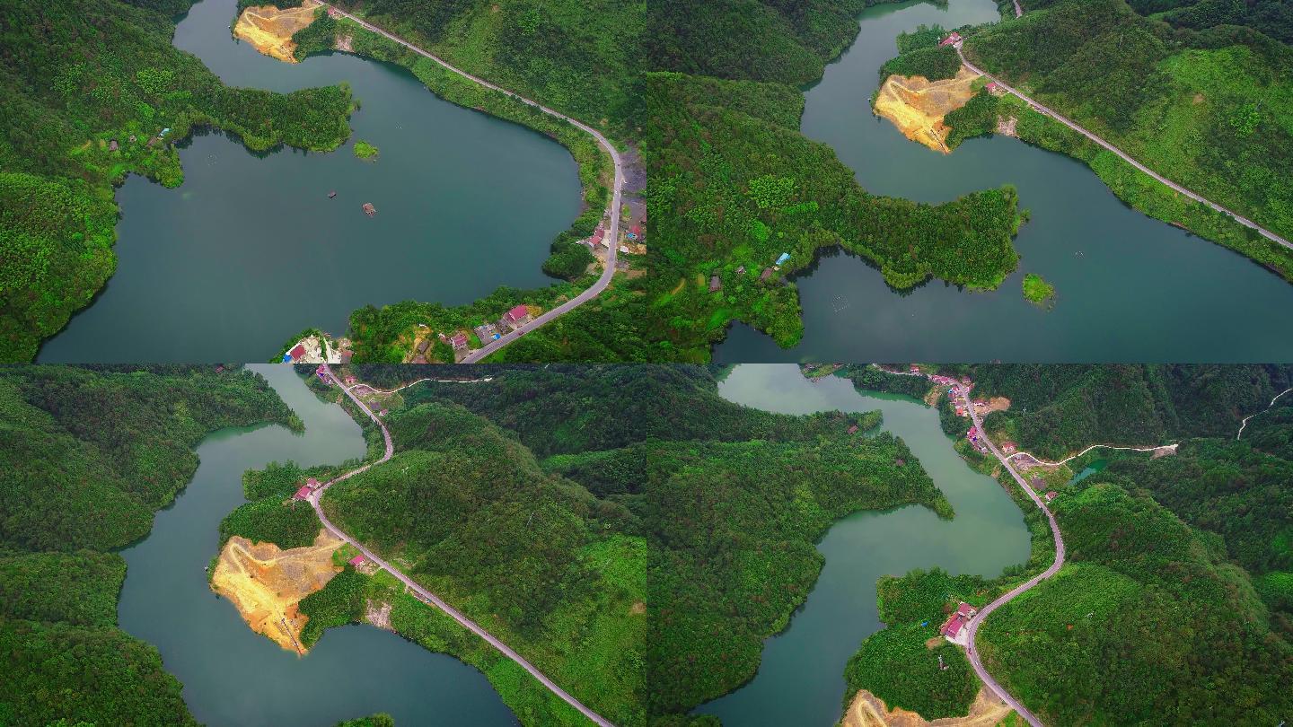 航拍湖南湘中安化县丘陵地貌07