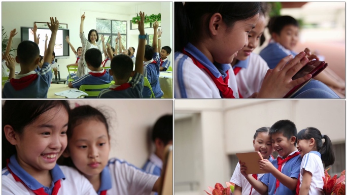 校园上课IPAD学习学生学校实拍素材