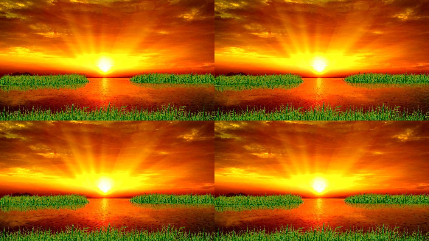 现代京剧《沙家浜》背景红太阳升起视频