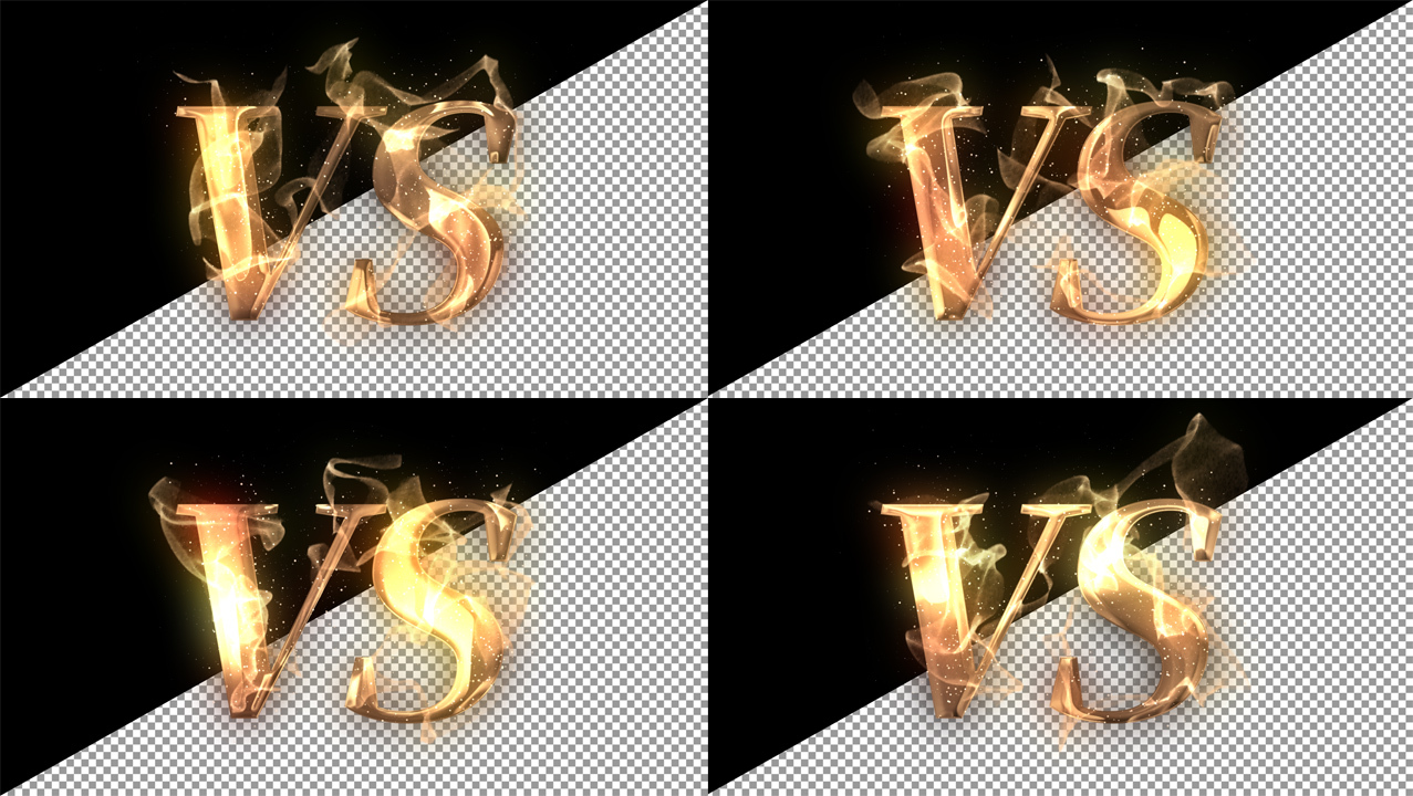 金色火焰VS对决字体特效带通道
