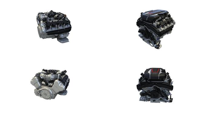 奥迪V8发动机三维模型旋转视频素材