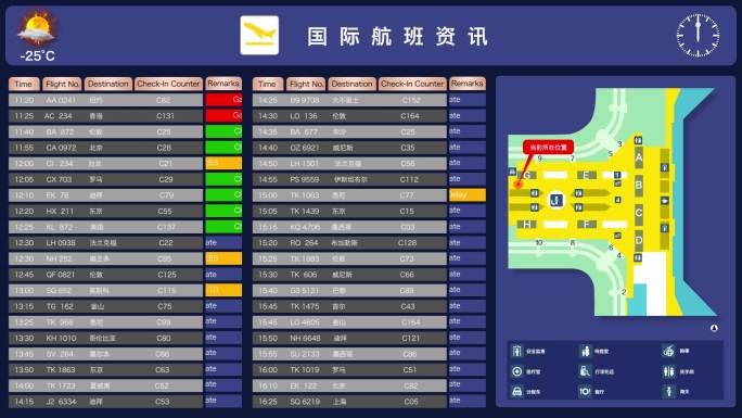 原创机场航显动态信息
