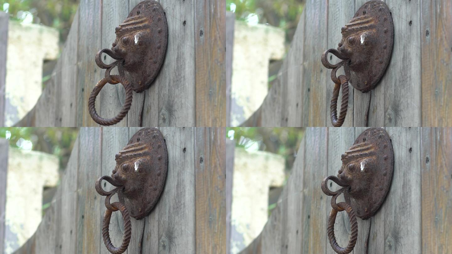 木门铁锁时光挂锁老物件