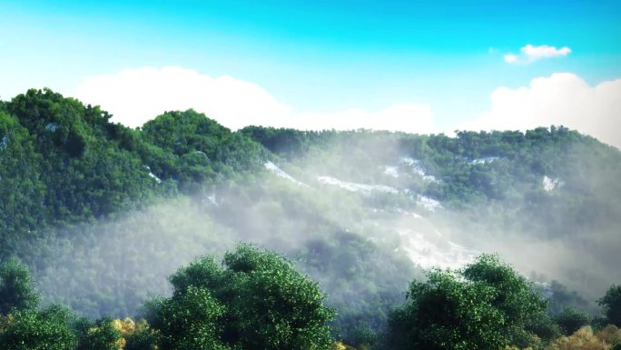 三维风景太阳山山峰