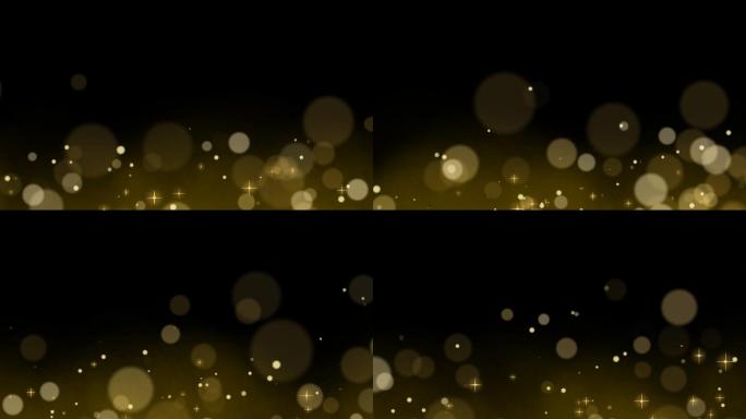 金色粒子边框前景视频素材-alpha