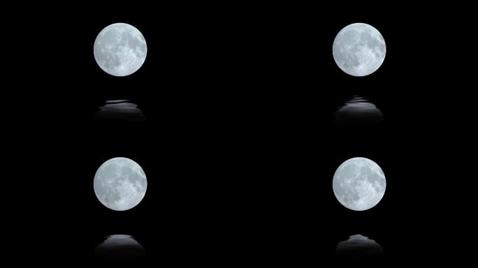 水上月亮循环透明背景