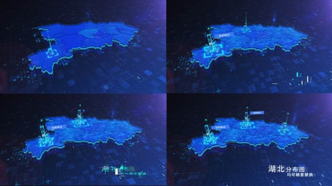 （原创）高科技商务湖北省地图区位展示