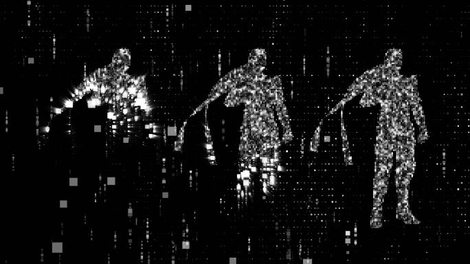 粒子落下形成人物