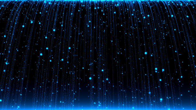 蓝色粒子线条瀑布视频背景