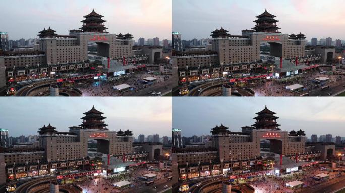 北京西站人流延时实拍视频素材