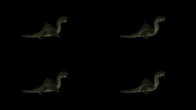 多头蛇恐龙奔跑走路动画(1)